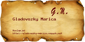 Gladovszky Marica névjegykártya